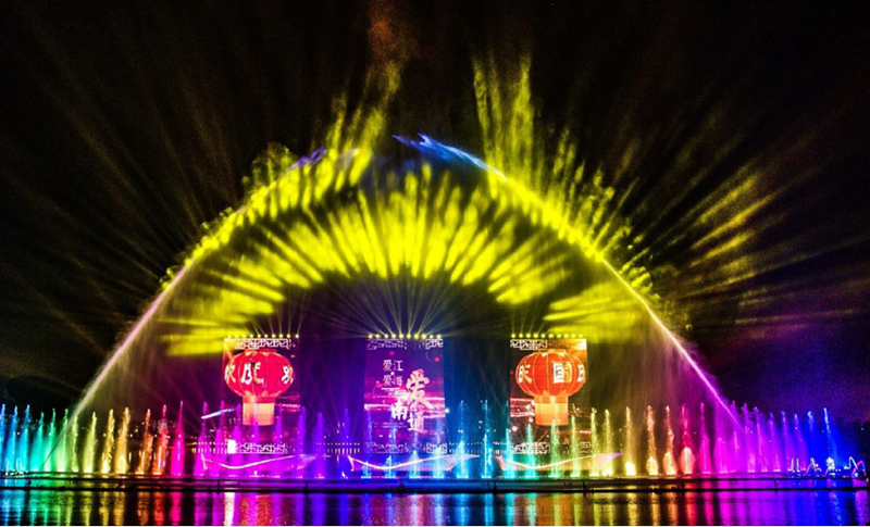 江苏南通《追江赶海》灯光秀风帆格栅屏项目